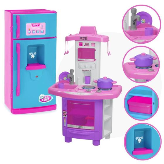 Kit Cozinha Infantil Completa Sai Agua Big Star + Geladeira Lechef Menor preço em Kit Cozinha Infantil Completa Sai Agua Big Star + Geladeira Lechef