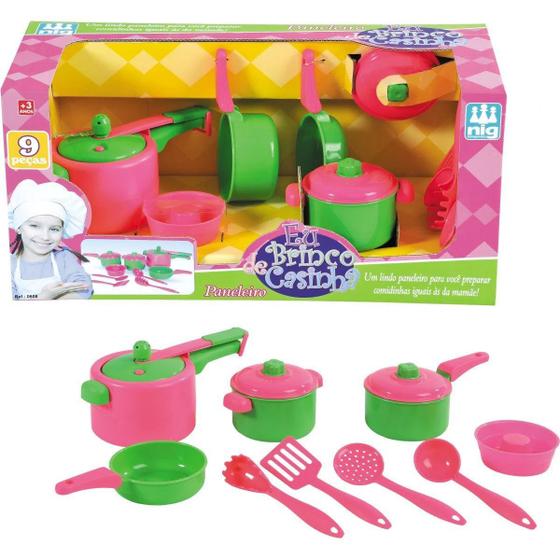 Imagem de Kit Cozinha Infantil Paneleiro Panelinhas Menina - Nig