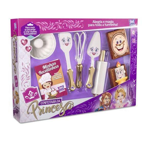 Imagem de Kit Cozinha Infantil Rolo de Massa, Espatula e Acessórios da Princesa 8 Peças Zuca Toys 7867