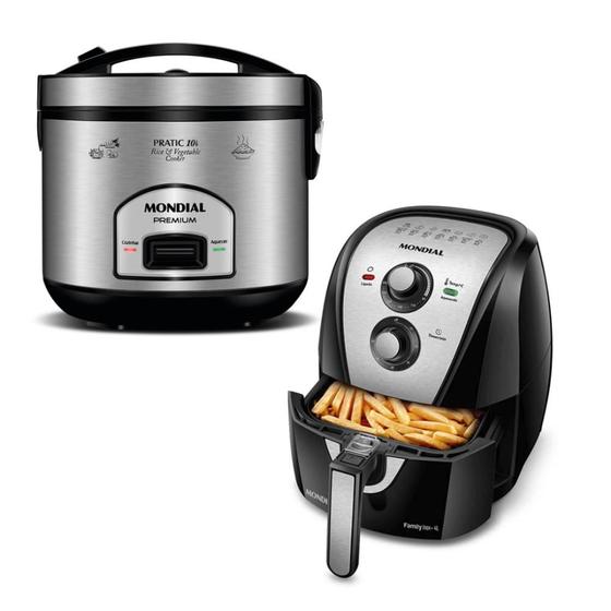 Imagem de Kit Cozinha Mondial Family Premium com Air Fryer e Panela de Arroz AFN-40 PE-42