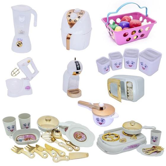 Imagem de Kit Cozinha Princesa Air Fryer Mercado Fogão Microondas 41Pç