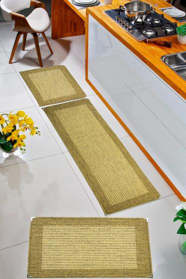 Imagem de Kit cozinha sisal 3 peças estampas modernas antiderrapante otimo acabamento lancer (ks-76-mescla)