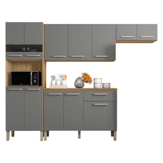 Kit Cozinha Versalhes 4 Peças Freijó Gris - Kits Paraná Menor preço em Kit Cozinha Versalhes 4 Peças Freijó Gris - Kits Paraná
