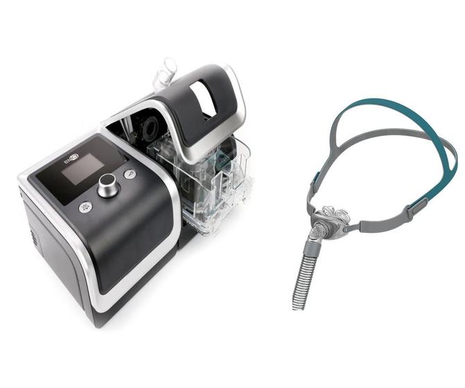 Imagem de Kit CPAP Básico RESmart Gll, modelo E-20C-H-0, com Umidificador e Máscara Nasal P2 Pillow Interface-Tamanhos P, M e G