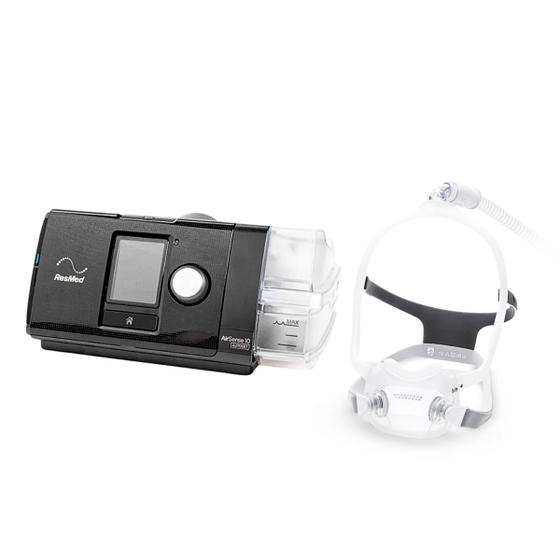 Imagem de Kit cpap s10 basico c/umidif + máscara facial dreamwear full m p/n 1133376 - philips