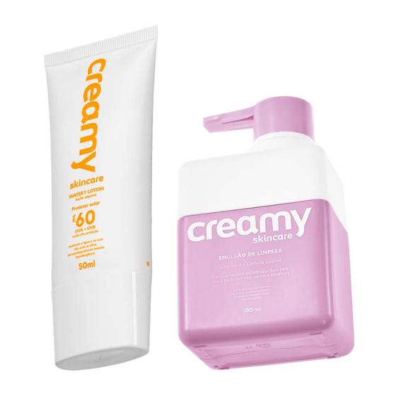 Imagem de Kit Creamy Duo Emulsao De Limpeza 180ml e  Protetor Solar Watery Lotion Fps60 50ml