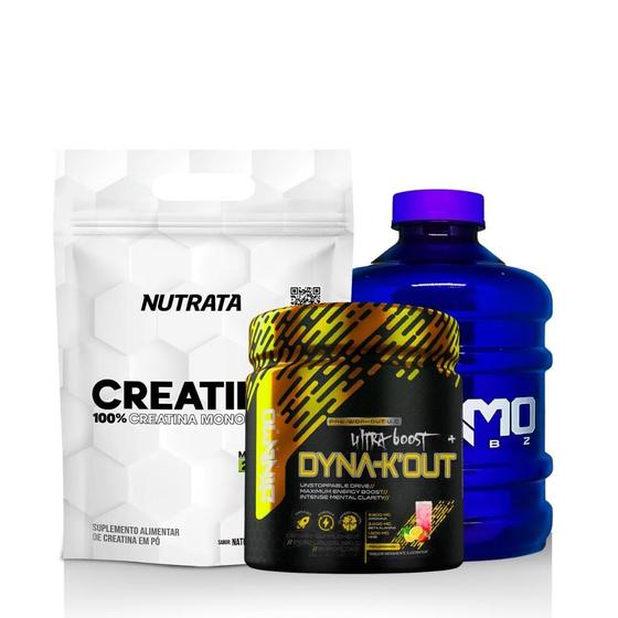 Imagem de Kit Creatin Up 100% Pura 300G Nutrata + Dyna'Kout 360G+Galão