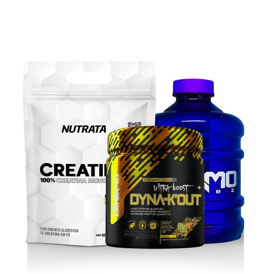 Imagem de Kit Creatin Up 100% Pura 300G Nutrata + Dyna'Kout 360G+Galão