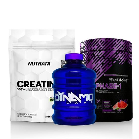 Imagem de Kit Creatin Up 100% Pura 300G + Phase-1 Dynamo 450G + Galão