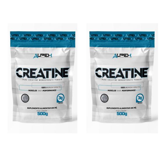 Imagem de Kit Creatina 100% Pura 1kg (2und 500g) - Alpex  Nutrition