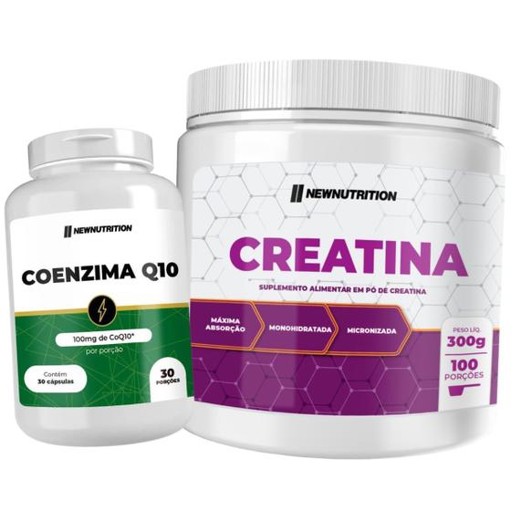 Imagem de Kit Creatina 100% Pura 300g + Coenzima Q10 NewNutririon