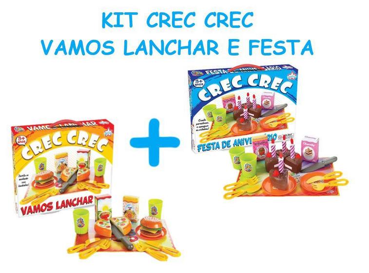 Imagem de Kit Crec Crec Festa de Aniversário Bolo e Velas Com Lanche