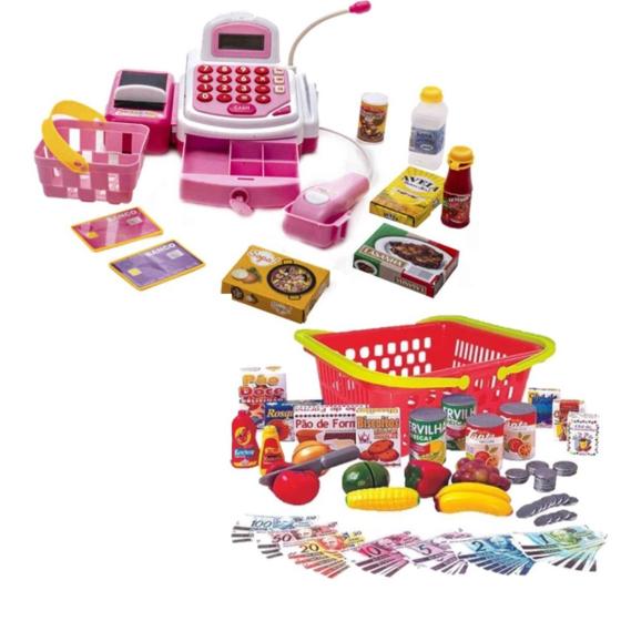Imagem de Kit Crec Minhas Comprinhas Faz de Conta Caixa Registradora