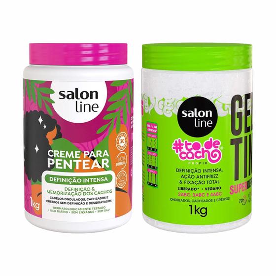 Imagem de Kit creme de pentear definição intensa + gelatina  salon line 1kg