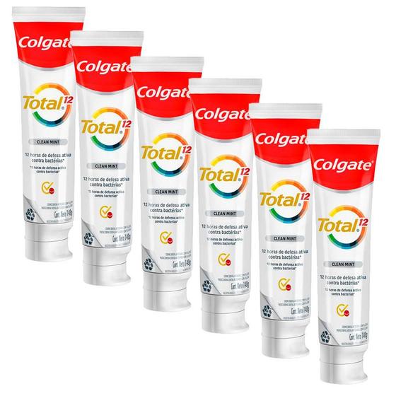 Imagem de Kit Creme Dental Colgate Total 12 Clean Mint 140g com 6 unidades