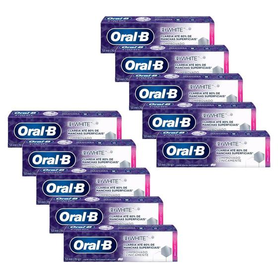 Imagem de Kit Creme Dental Oral-B 3D White Brilliant Fresh 70g com 10 Unidades