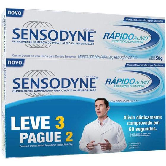 Imagem de Kit Creme Dental Sensodyne Leve 3 Pague 2 unid. de 50g