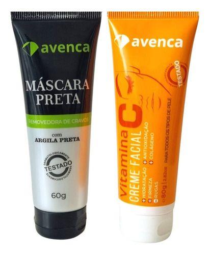Imagem de Kit Creme Facial Anti Rugas Hidrata e Controla o Oleosidade da Pele e Argila Preta Removedora de Cravos