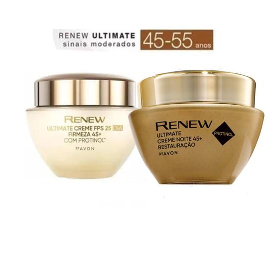 Imagem de Kit Creme Facial Renew Ultimate Dia + Noite Avon 45-55 anos