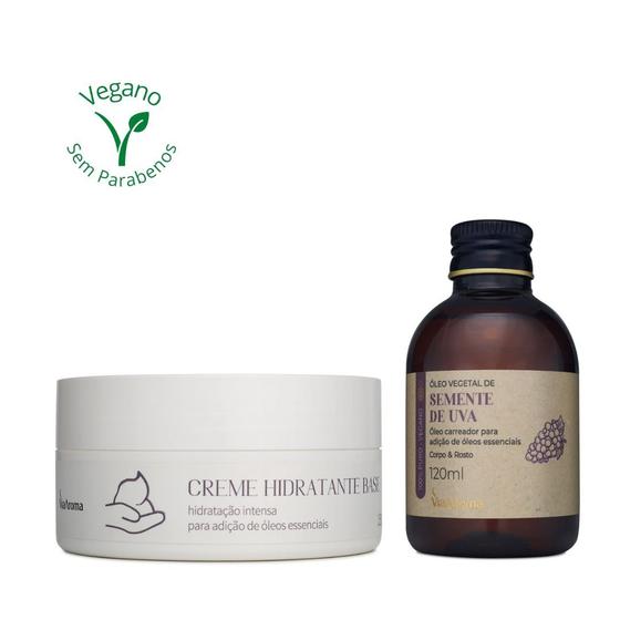 Imagem de Kit Creme Hidratante e Óleo de Semente de Uva Via Aroma Base Carreador