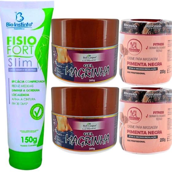 Imagem de Kit Creme Para Massagem/ Celulite Estrias Gordura Localizada