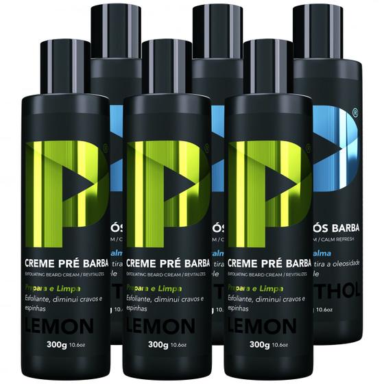 Imagem de Kit Creme Pré e Pós Barba Play Barber 300g Caixa Com 6 Unidades