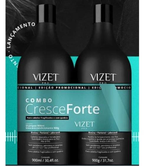 Imagem de Kit cresce forte shampoo e condicionador vizet 900ml