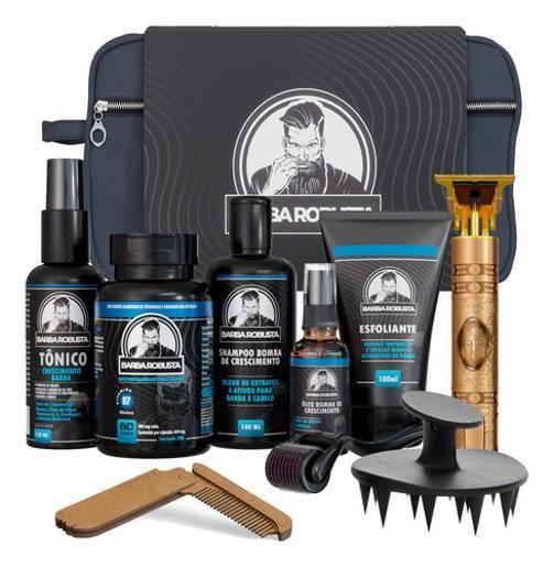 Imagem de Kit Crescimento Barba Robusta Premium Completo Com Máquina