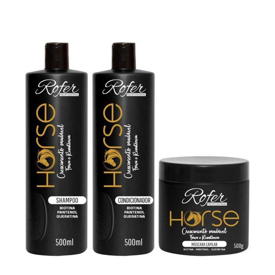 Imagem de Kit Crescimento Horse Rofer 3x500ml