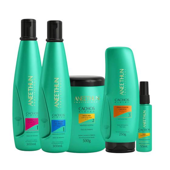 Imagem de Kit Crespos Linha Cachos System Aneethun 300ml 5 itens