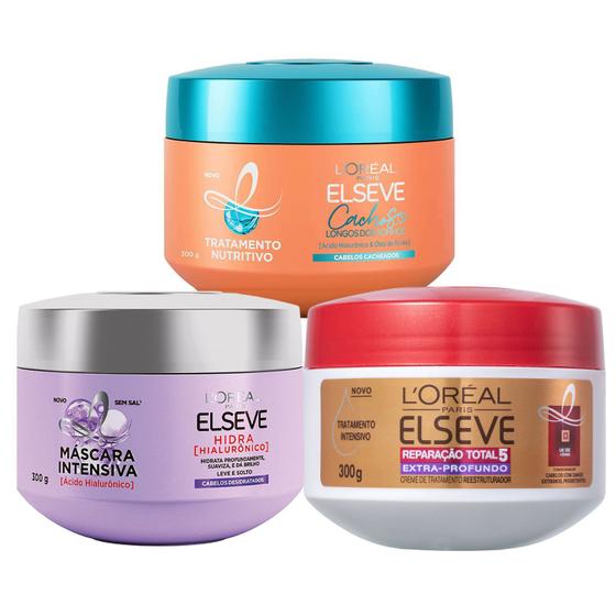 Kit Cronograma Capilar Elseve Loreal Paris Máscaras de Reconstrução