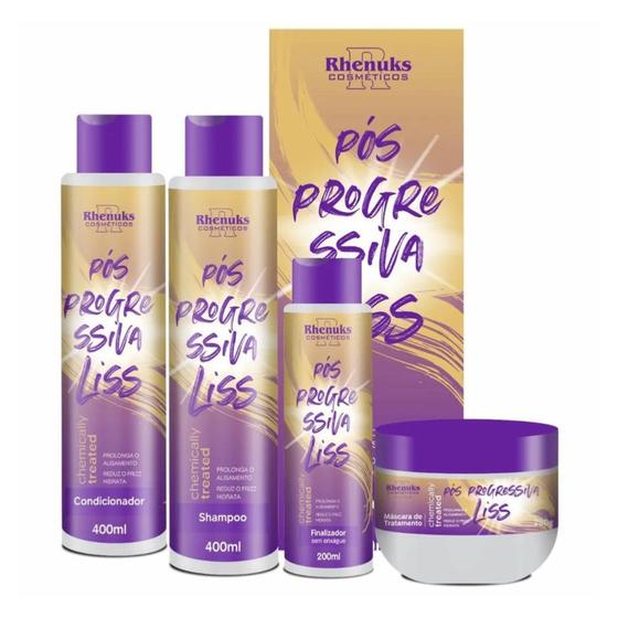 Imagem de Kit Cronograma Capilar Pós Progressiva Liss Rhenuks Prolongador Efeito Liso