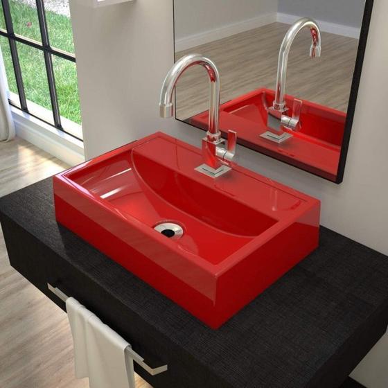 Imagem de Kit Cuba de Apoio para Banheiro Q45w Retangular Compace