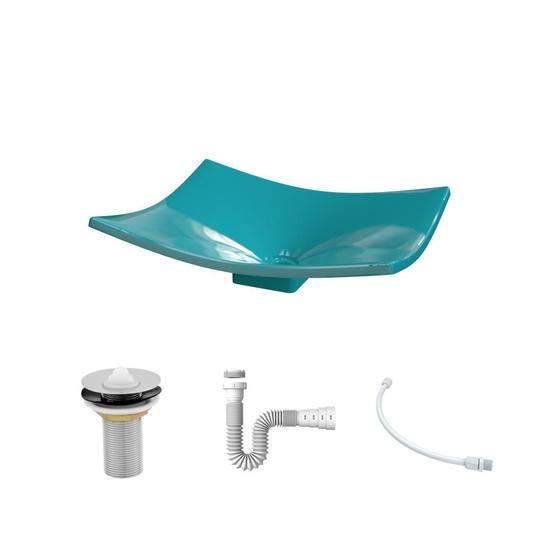 Imagem de Kit Cuba F44 C/Válvula 1'' (2,6cm) + Sifão Pvc + Flexível