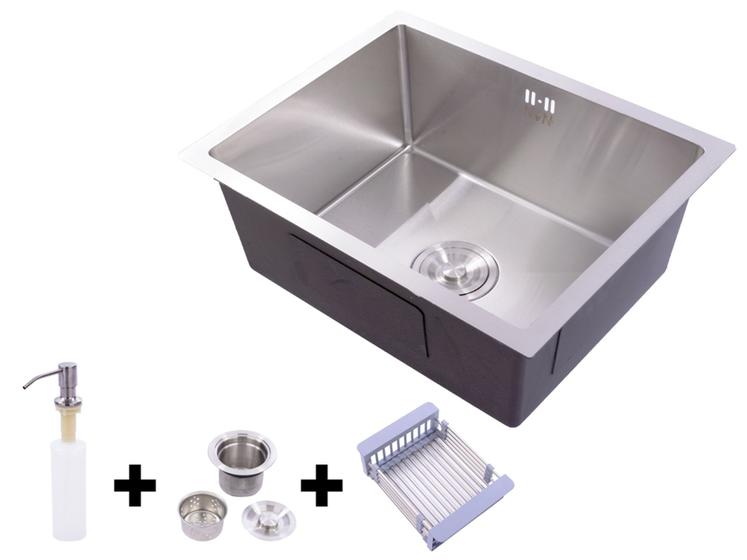 Kit Cuba Inox Quadra 50 X 40 Cm Com Válvula E Acessórios Menor preço em Kit Cuba Inox Quadra 50 X 40 Cm Com Válvula E Acessórios