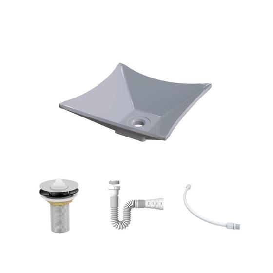 Imagem de Kit Cuba L30 C/Válvula 1'' (2,6cm) + Sifão Pvc + Flexível