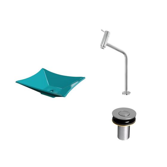 Imagem de Kit Cuba L38 C/Torneira Link 1062 Metal + Válvula Click 1''B (2,6cm)