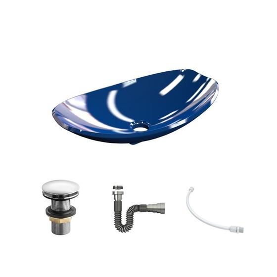 Imagem de Kit Cuba L45 C/Válvula Click 1 1/2'' (4,0cm) + Sifão Cromado + Flexível