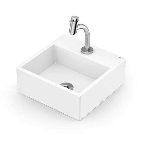Imagem de Kit Cuba para Banheiro Basic Q6 com Torneira Bica Baixa Basic Celite