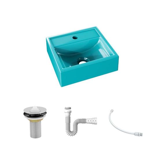 Imagem de Kit Cuba Q32 C/Válvula 1'' (2,6cm) + Sifão Pvc + Flexível