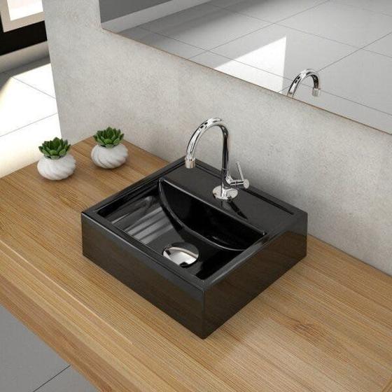 Imagem de Kit Cuba Q32 com Torneira 1198 Metal e Válvula Click 1 1/2'' + Sifão Pvc e Flexível Compace