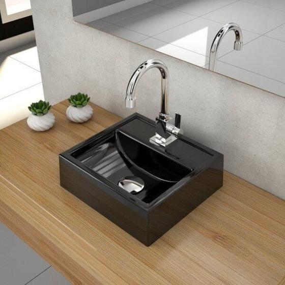 Imagem de Kit Cuba Q32 com Torneira Luxo 1195 Metal e Válvula Click 1 Pol. e Sifão PVC e Flexivel