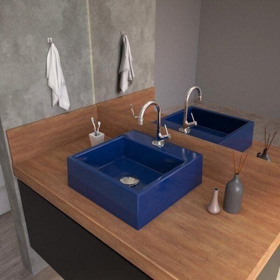 Imagem de Kit Cuba Q355 com Torneira 1198 Metal e Válvula Click 1"G e Sifão Pvc e Flexível Compace
