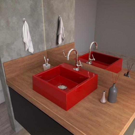 Imagem de Kit Cuba Q355 com Torneira 1198 Metal e Válvula Click 1"G e Sifão Pvc e Flexível Compace