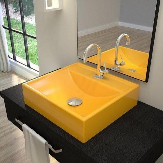 Imagem de Kit Cuba Q39 com Torneira 1198 Metal e Válvula Click 1"G Sifão PVC e Flexível Compace