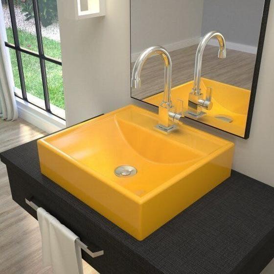 Imagem de Kit Cuba Q39 com Torneira Luxo 1195 e Válvula Click 1"B Pol. Compace