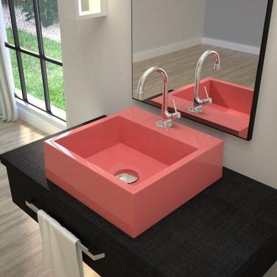 Imagem de Kit Cuba Q395 com Torneira 1198 Metal e Válvula Click 1"G Sifão Cromado e Flexível Compace
