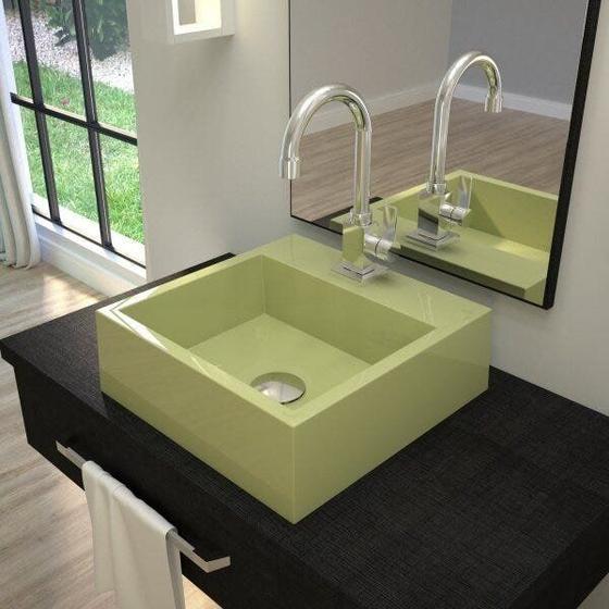Imagem de Kit Cuba Q395 com Torneira Luxo 1195 Metal e Válvula Click 1 1/2" e Sifão Cromado e Flexível Compace