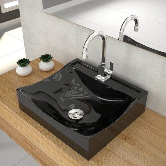 Imagem de Kit Cuba Q440 com Torneira Luxo 1195 Metal e Válvula Click 1"B e Sifão Cromado e Flexível Compace