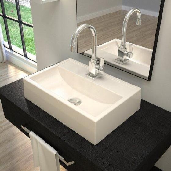 Imagem de Kit Cuba Q45 com Torneira Luxo 1195 e Válvula Click 1"B Pol. Compace